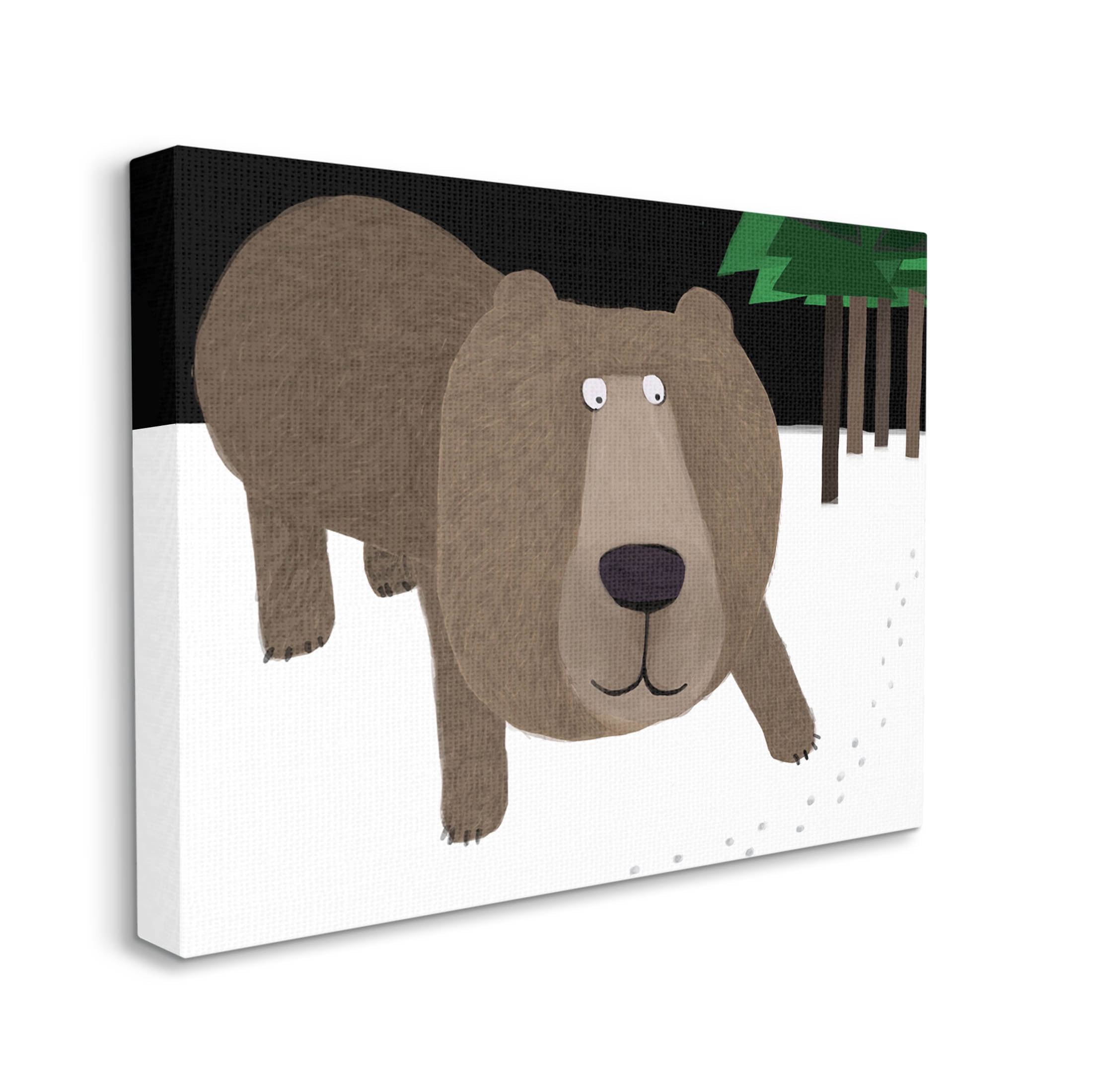Stupell Industries Happy Winter Bear Paw Prints Graphic Art Gallery Wrapped Canvas Print Wall Art, Design by Carla Daly