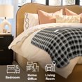 thumbnail image 4 of Sunbeam Extra Long Heated Throw Blanket Microplush Reverse Faux Shearling 4 Heat Settings Black Buffalo Plaid 50 x 70, 4 of 15