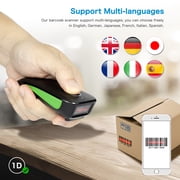 NETUM Bluetooth Mini 1D Barcode Scanner, 3-in-1 Portable Wireless CCD Bar Code Reader for Tablet iPhone Android Windows Mac Pos - C740（Green）