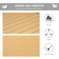thumbnail image 3 of 75" Rectangular Outdoor Dining Table for 8 | Natural Faux Wood Top & Aluminum Frame | Patio, Garden, Lawn Table, 3 of 7