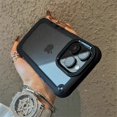 thumbnail image 3 of Luxury Hybrid Soft Bumper Hard Acrylic Case For iPhone 15 14 13 12 11 Pro Max Metal Lens Ring Shockproof Armor Transparent Cover, 3 of 5