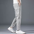 thumbnail image 2 of Mens Slim FIT Stretch Chino Trousers Casual Flat Front Flex Classic Full Pants, 2 of 10