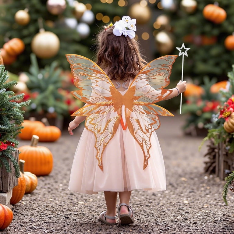 HOARBOEG 4pcs Fairy Princess Costume Set for Women - Wings, Ears, Flower  Headband, Magic Wand - Halloween , Birthday Party, Dress-Up - Walmart.com