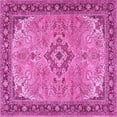 thumbnail image 1 of Ahgly Company Indoor Square Medallion Pink Traditional Area Rugs, 6' Square, 1 of 4