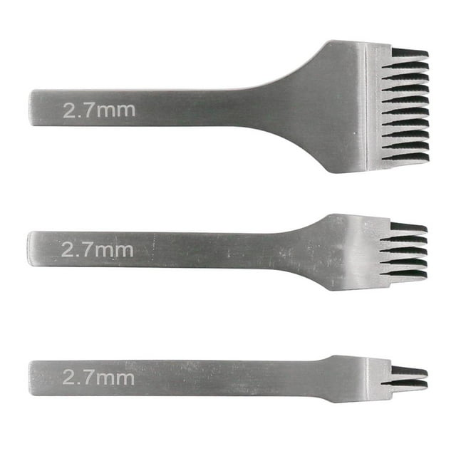 3 pcs 2.7mm 2/5/10 Prong Leather Craft Tool Hole Punches Lacing Stitching Punch