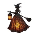 thumbnail image 3 of Lámpara de bruja de Halloween,Lámpara de bruja de Halloween,decoración de bruja,luz nocturna,Lámpara de mesa LED de resina con estatua de bruja hecha a mano,Atrapasol gótico espeluznante, 3 of 8