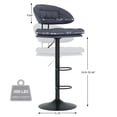 thumbnail image 2 of Efoee Modern Bar Stools Set of 2, Adjustable Swivel Counter Height Barstools, Double-Layer Cushion Upholstered Swivel Bar Chairs with Backrest for Home, Kitchen Island, 2 of 6