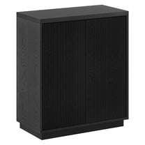 Evelyn&Zoe AC1694 28 Inch Adjustable Shelves Alston Rectangular Accent Cabinet, Black Grain