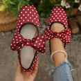 thumbnail image 2 of YHAJDS Loafer Shoes for Women Print Polka Dot Bowknot Slip On Casual Daily Walking Flats, 2 of 10