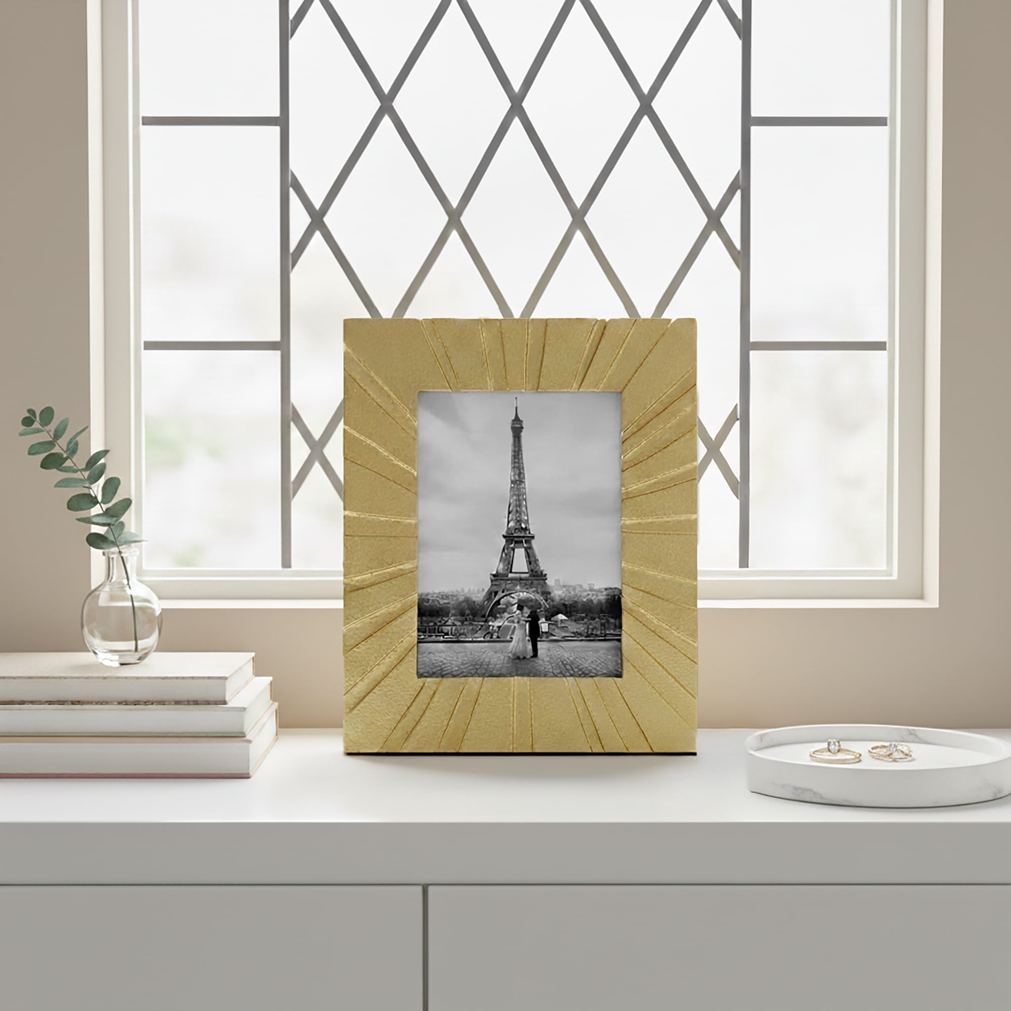Better Homes & Gardens 5x7 Picture Frame – Gold Cast Radiant Metal Tabletop Photo Frame