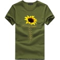 thumbnail image 4 of DPTALR Femmes Filles Grande Taille T-Shirts à Imprimé Tournesol Manches Courtes T-Shirt Blouse Hauts, 4 of 7