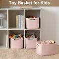 thumbnail image 6 of Storage Baskets for Organizing, Woven Decorative Baskets for Shelves - Books, Towels, and Clothes, Cotton Rope Toy Storage Bins, 12.7''Lx9''Wx7.8''H, Pack of 4, Pink, 6 of 14