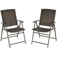 thumbnail image 1 of Outsunny Outdoor Wicker Dining Chair Rattan Foldable Chair Set of 2 Brown, 1 of 10