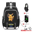 thumbnail image 1 of Mochila de Pokemon Pikachu, mochila escolar Usb de dibujos animados de Anime, mochila de viaje para estudiantes de gran capacidad, mochilas escolares para niños, regalo para niños hola suerte  unisex, 1 of 2