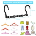 thumbnail image 4 of Perchas para ahorrar espacio, 10 perchas mágicas, 5 agujeros de plástico resistente, organizador de ropa, organizadores de armario y almacenamiento, organización de perchas para ahorrar espacio, eleme, 4 of 5