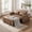 Brown, variant on 55" 3 in 1 Convertible Sleeper Sofa Bed, Leather Pull Out Sofa Bed, Loveseat Sleeper, Futon Sofa Couch with Side Pocket for Living Room, Apartment, Bedroom, Black