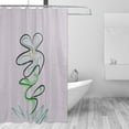 thumbnail image 3 of YFYANG Waterproof Bathroom Shower Curtain, Grey Abstract Line Flowers Shower Curtain Set with Hooks, Home Bathroom Tub Decor - 72 "x72", Iron Hooks, 3 of 6