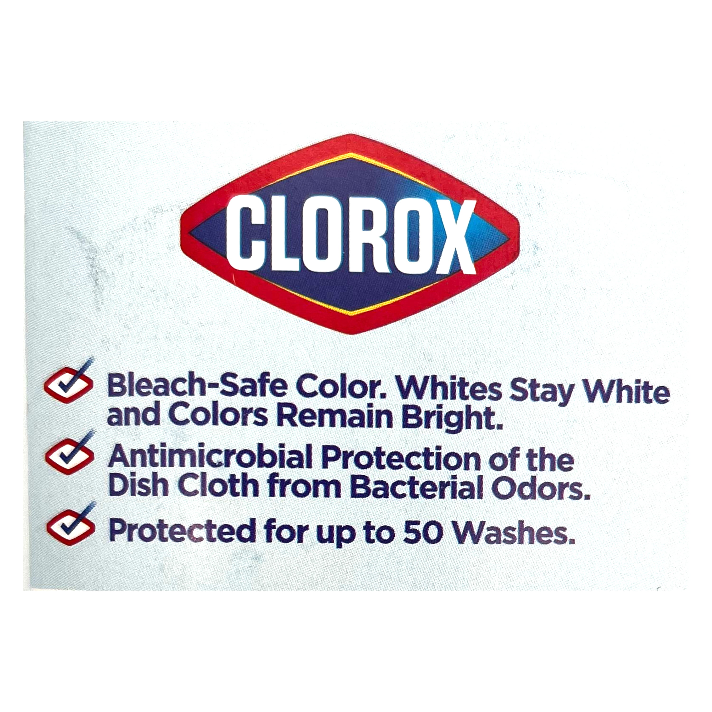 Clorox Dish Cloths - 6 Count (2 Packs of 3 Cloths), White With Grey Stripe  