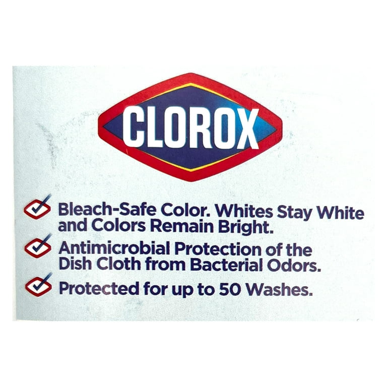 Clorox Dish Cloth 6 Pack White Anti Microbial Bleach Safe Kitchen Grey  Stripe