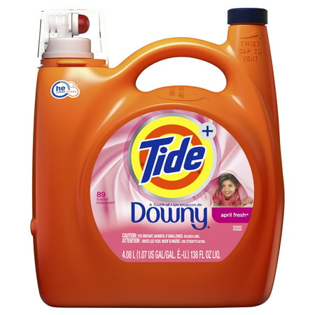 Tide plus Downy Liquid Laundry Detergent, April Fresh, 138 fl oz 89