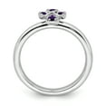 thumbnail image 2 of Amethyst Sterling Silver Rhodium Cross Ring, 2 of 8