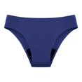 thumbnail image 2 of Mid Waisted Bikini Bottoms | Mid Cut Leg, Medium Bum Coverage, Full Lining, Swim, Bathing Suit Briefs for Women (Dark Blue,S), 2 of 8