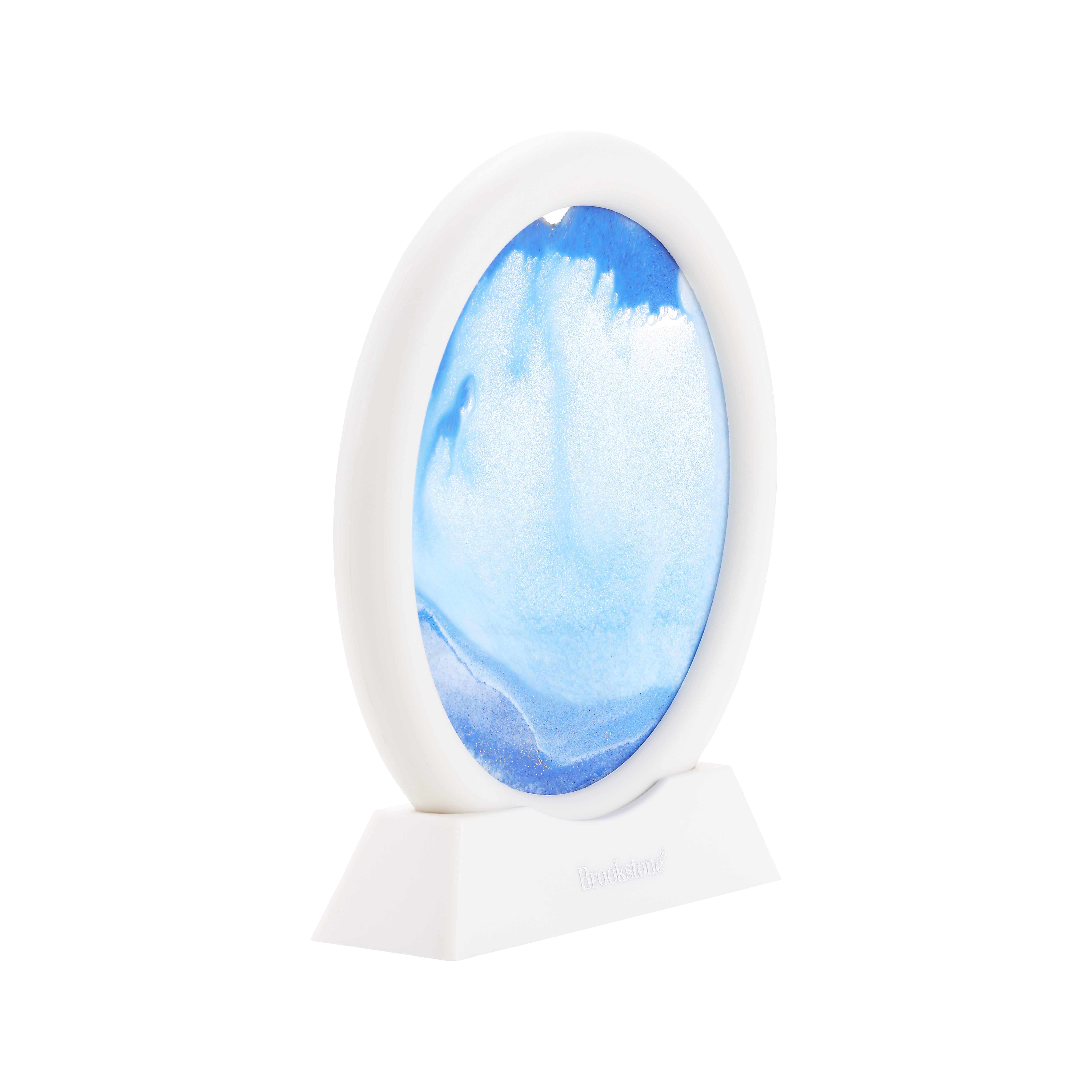 Brookstone Gently Flowing Sand Motion Desk Decor – Relaxing Visual Stress Relief Ornament with Scenic Stand, Calming Office & Home Mindfulness Display