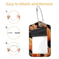 thumbnail image 2 of Square PU Leather Luggage Tags, 2 Pack, with Privacy Cover and Stainless Steel Ring - Suitable for Travel, Backpack, Handbag - Bag Tags, Handbag Tags Thanksgiving Leaves, 2 of 7