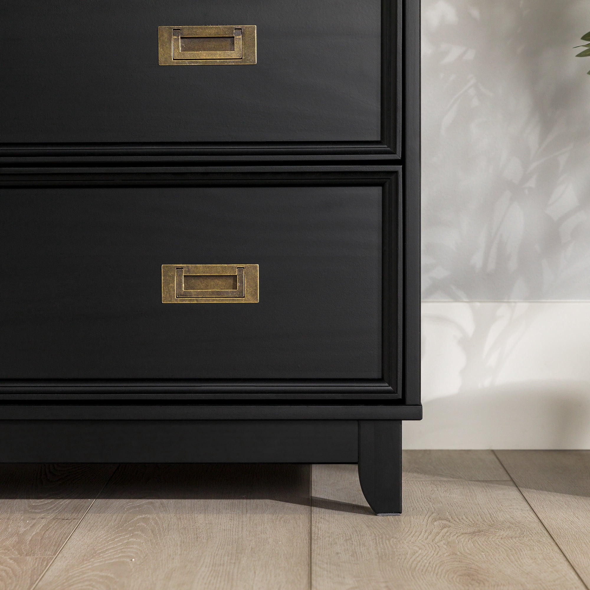 Walker Edison Classic Modern Solid Wood 4-Drawer Dresser, Black