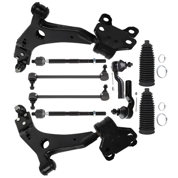 ECCPP 10PCS Front Suspension Kit for 2013-2018 for Ford Escape Lower Control Arm and Ball Joint Assembly Sway Bar End Link Outer/Inner Tie Rod End Control Arm and Ball Joint Assembly