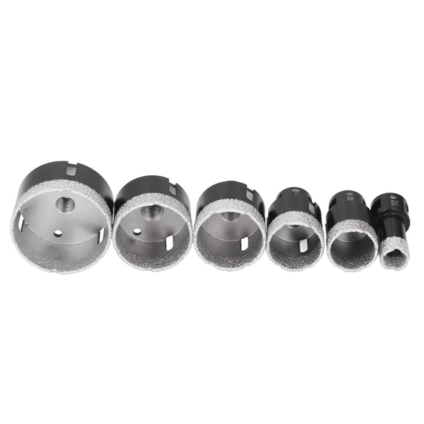 Sierra perforadora de diamante, 6 piezas Sierra perforadora de diamante Sierra perforadora para azulejos Brocas de diamante soldadas Parte superior de la línea
