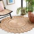 thumbnail image 2 of SAFAVIEH Natural Fiber Phyillis Geometric Area Rug, Natural, 5' x 5' Round, 2 of 7