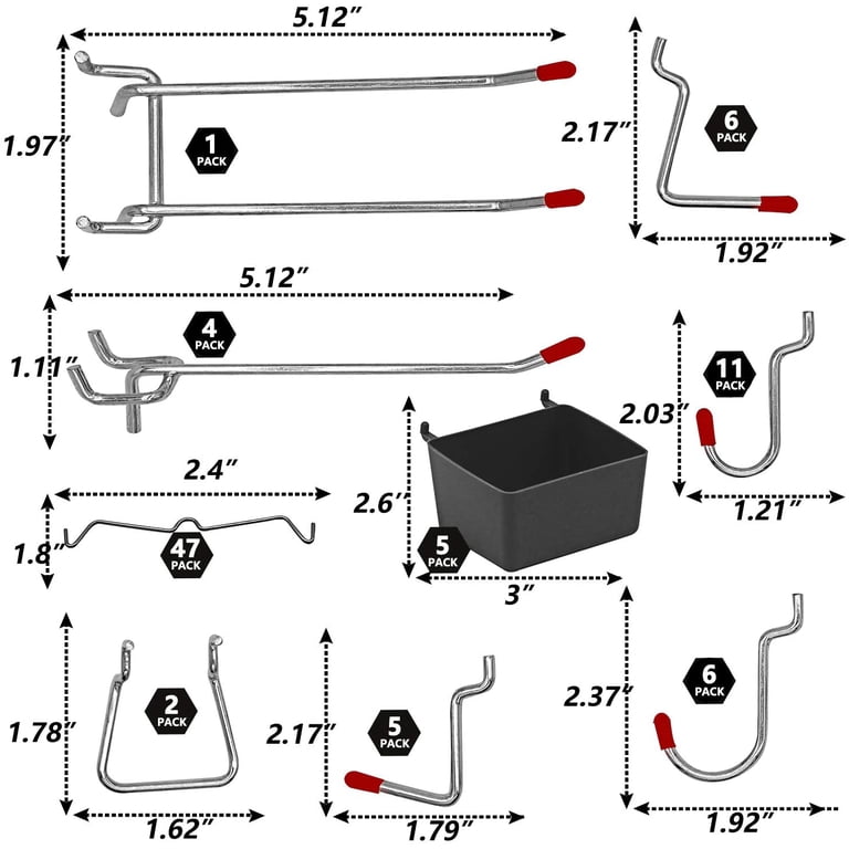 Niyattn 114-Piece Pegboard Hooks and Accessories Set photo 4