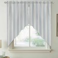 thumbnail image 2 of Vintage Stripes Swag Valances for Windows, Kitchen Curtains 36 Inch Length 2 Panels Set, Retro Minimalist Lines Pattern Light Blue Short Curtains for Small Windows Rod Pocket Cafe Curtains 28"x36", 2 of 8
