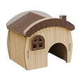 thumbnail image 2 of Natural Solid Wood Hamster Hideout, Small Animal Wooden Hut, Safe Chewable Cage Decor, Breathable Resting House for Gerbil Mouse and Tiny Pets, 2 of 6