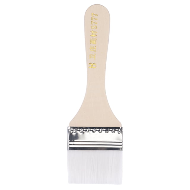 Pincel de pintura Uxcell de 6.3" con ancho de 1.97" y cerdas de nylon suaves con mango de madera blanco