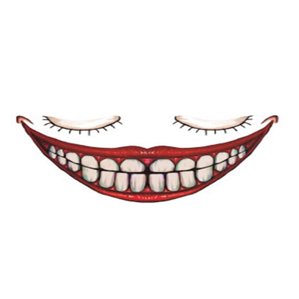 Pegatinas de tatuaje, tatuaje temporal para hombres, mujeres y adultos, pegatinas de Halloween para la boca, pegatinas de terror para labios, pegatinas de maquillaje, suministros para fiestas, pegatin