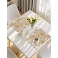 thumbnail image 5 of Yellow Flower Placemats Set of 12, Japanese Style Floral Leaf on Linen Placemats for Dining Table, Place Mats for Kitchen Tabletop, Waterproof Wipeable Dining Table Mats Set, 5 of 9