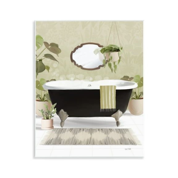 Stupell Industries Relaxing Bathroom Tub Bath & Laundry Painting Unframed Art Print Wall Art, 11 x 14