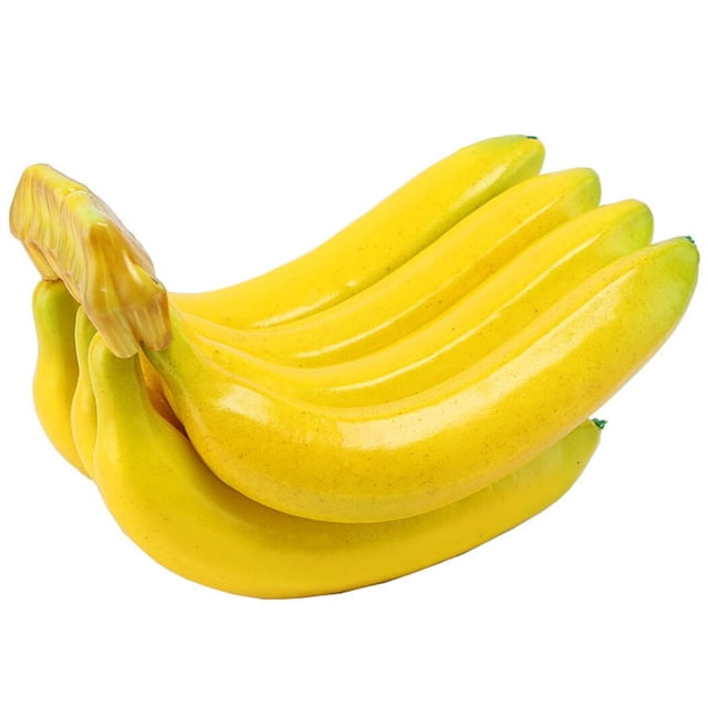 Espuma de manojo de plátano artificial: 7 cabezas de fruta realista, accesorio de fotografía de fruta falsa