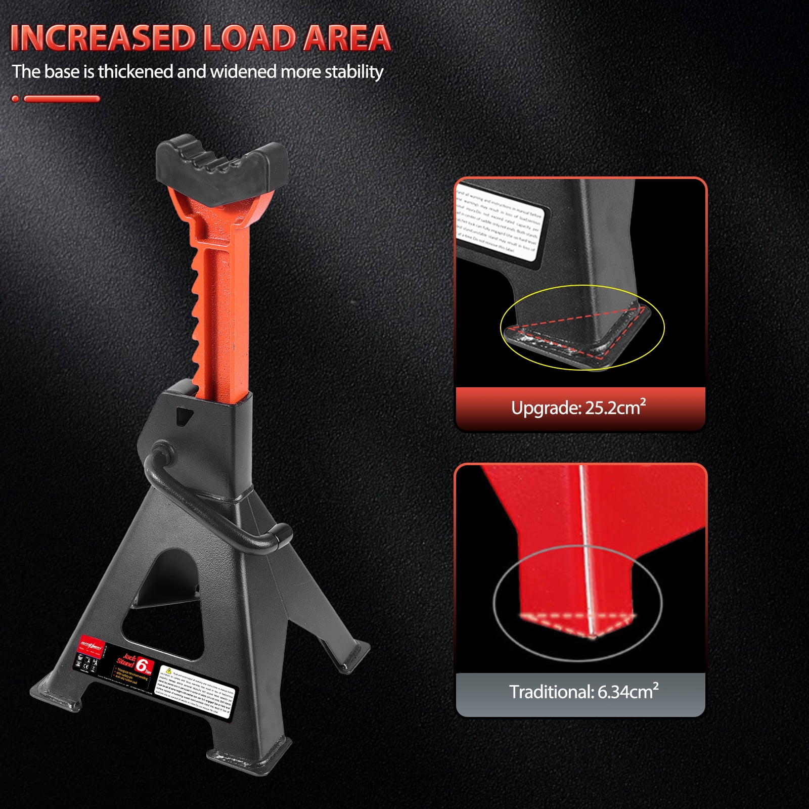 2X Jack Stands Car Jack Stands 6T (13,000 lbs) Capacity Double Locking Universal