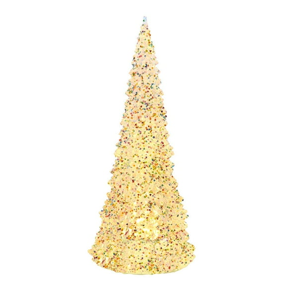 Kurt Adler 15.5-Inch Battery Operated LED Silver Iridescent Tabletop Christmas Tree