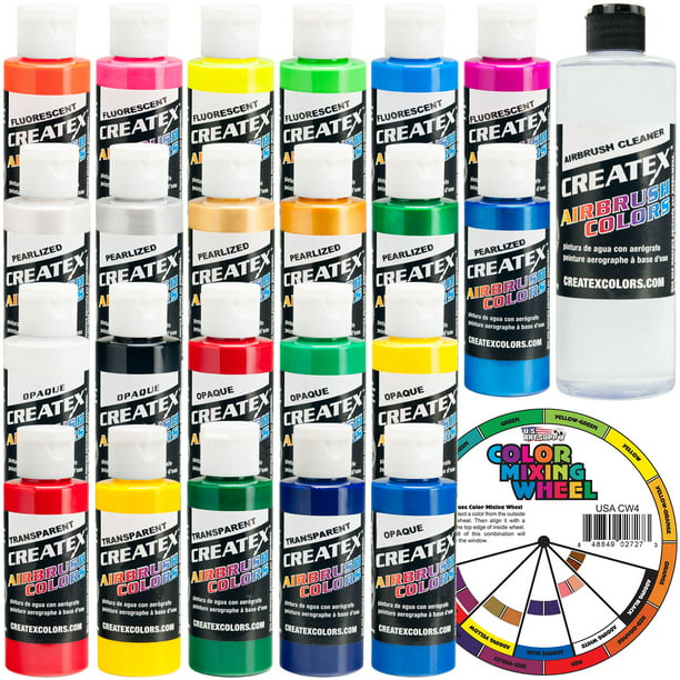 Lade være med Mirakuløs Ring tilbage Createx Colors Airbrush Paint - 22 Colors and Cleaner - 2 oz - Walmart.com