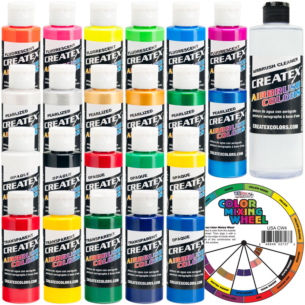 Createx Colors Airbrush Paint 22 Colors and Cleaner 2 oz Walmart
