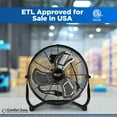 thumbnail image 3 of Comfort Zone 14" Floor Fan – 3-Speed, Tilt, All-Metal, Portable, 3 of 8