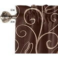 thumbnail image 5 of Coffee Kitchen Curtains, Themed and Valances Set Tier, Shop for Windows, Rod Pocket Short Bathroom Living Room, 3 Panel, Brown, 20001, 54''''x18'''' Valance+27.5''''x24''''x2 Tiers, 5 of 5