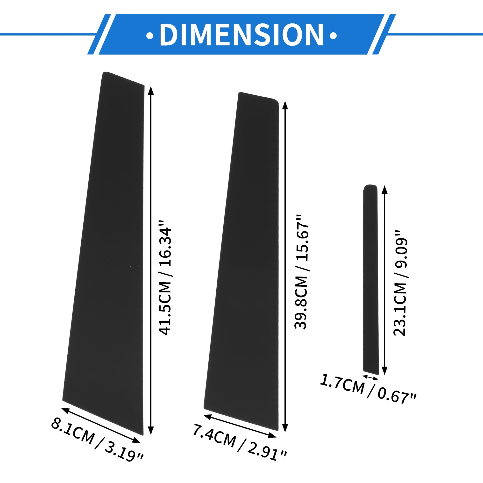 Unique Bargains 6Pcs Door Pillar Window Trim For Kia Forte K3 2014-2018 Black