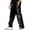 Black, variant on Mens Snap-Button Sweatpants Loose Fit Track Pants Solid Color Casual Trousers With Button Front Design For Fall Winter And Daily