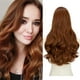 thumbnail image 1 of SARLA Extensiones de cabello con clip en U, pelo sintético largo, ondulado, rizado, grueso, cabeza completa para mujer, color castaño claro, 24 pulgadas, 1 of 5