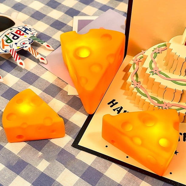 ¡Ganga del Día!, Lámpara de noche con forma de queso, lámpara de noche para dormitorio, luz ambiental, regalo de cumpleaños, adornos Akmoler